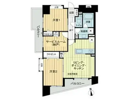 ライオンズステーションプラザ練馬(2SLDK/2階)の間取り写真