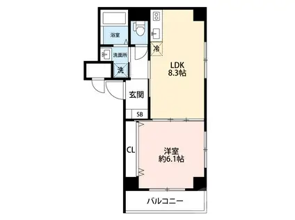 CASALAURORA(1LDK/1階)の間取り写真