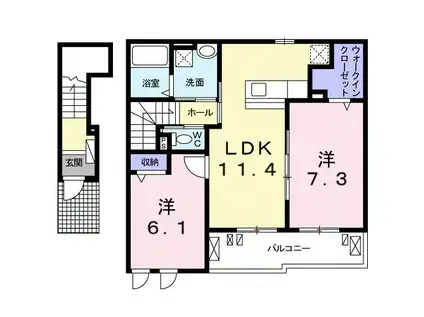 名鉄三河線 碧南駅 徒歩11分 2階建 築10年(2LDK/2階)の間取り写真