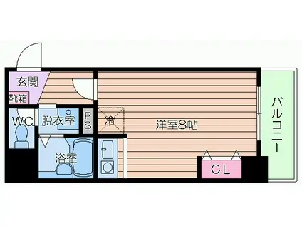 アスティナ大阪天満宮前(ワンルーム/7階)の間取り写真