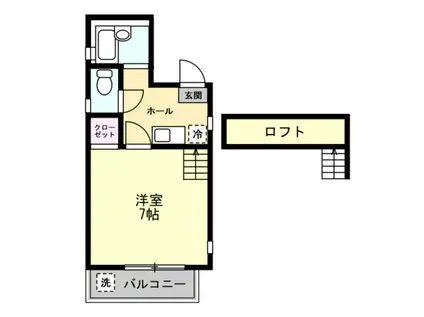 レジス藤崎(1K/2階)の間取り写真