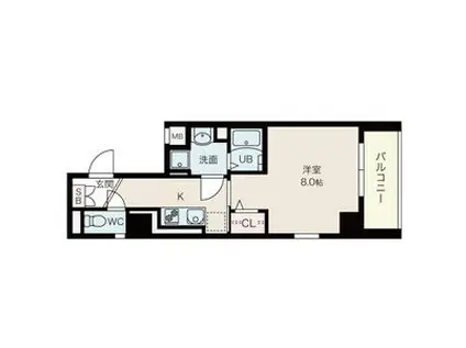 サンハート岐阜(ワンルーム/7階)の間取り写真