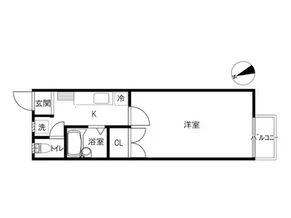 ラフォレット(1K/1階)の間取り写真