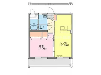 M10.牟田町II(1LDK/1階)の間取り写真