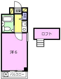 シティパレス川之上町(1K/3階)の間取り写真