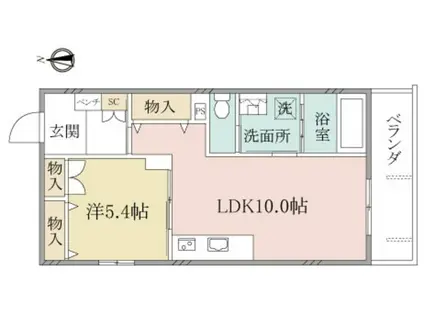 ヘーベルヴィレッジ高円寺南ヴィレッジ高円寺南(1LDK/3階)の間取り写真