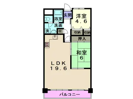 アンファミーユ・西小路(2LDK/4階)の間取り写真