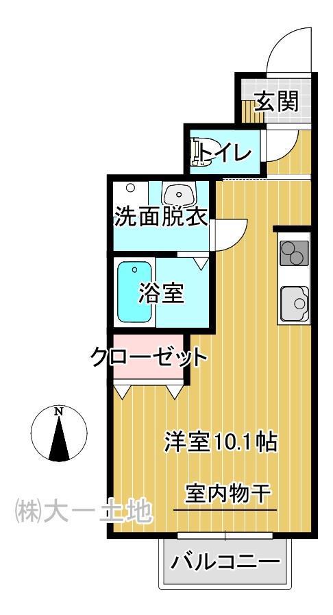 LEVEL TWEE(ワンルーム/1階)の間取り写真