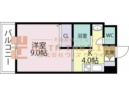 GARDEN ONE(1K/3階)の間取り写真