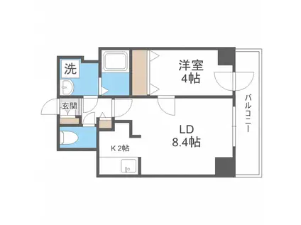 インボイス札幌レジデンス(1LDK/4階)の間取り写真