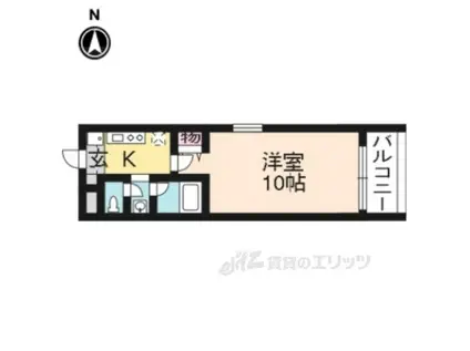 ライズ京都伏見(1K/2階)の間取り写真