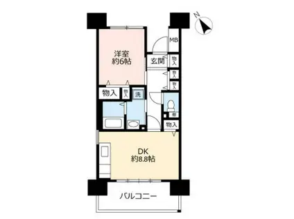 UR浜甲子園なぎさ街 31号棟(1DK/5階)の間取り写真