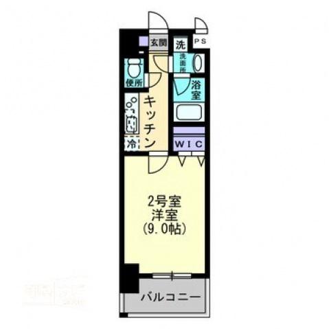 SOLANA HIGASHIFURUMATSU(1K/9階)の間取り写真