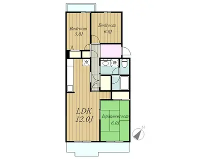 ベラビスタ21B棟(3LDK/3階)の間取り写真