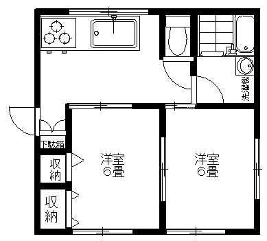 ＪＲ成田線 佐原駅 徒歩26分 1階建 築19年(2DK/1階)の間取り写真