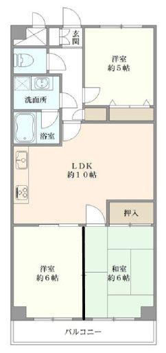 ホポロ東万代(3LDK/4階)の間取り写真
