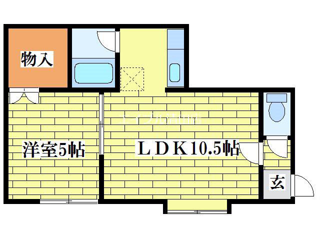 メゾンドール真栄(1LDK/2階)の間取り写真