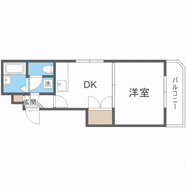 N216(1DK/2階)の間取り写真