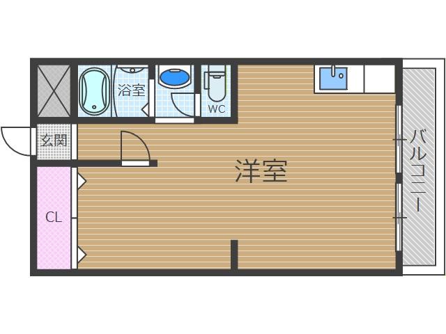 第3マンション南茨木(ワンルーム/2階)の間取り写真