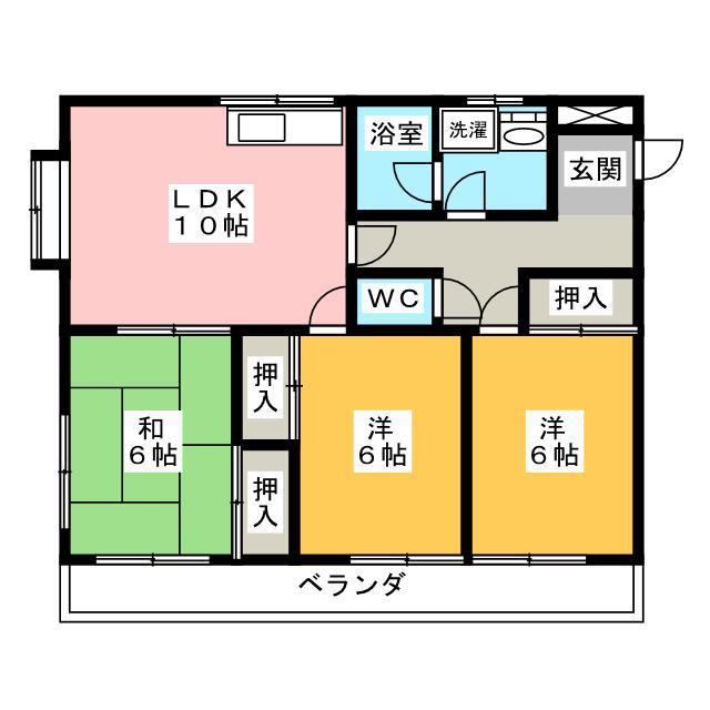 ブラウンハウス(3LDK/1階)の間取り写真