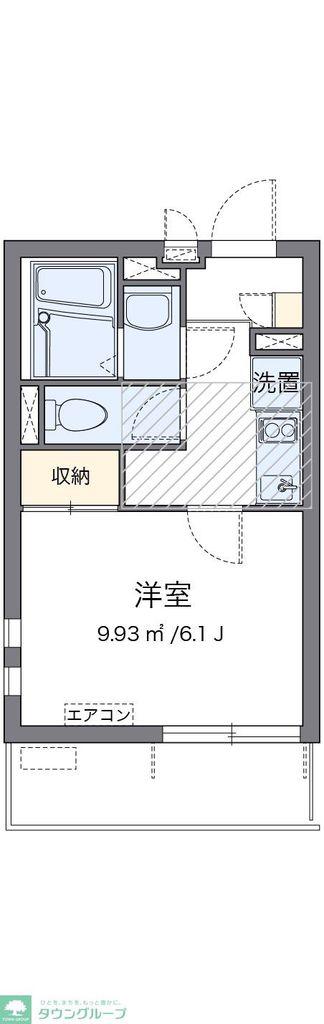 クレイノCOLZA(1K/1階)の間取り写真