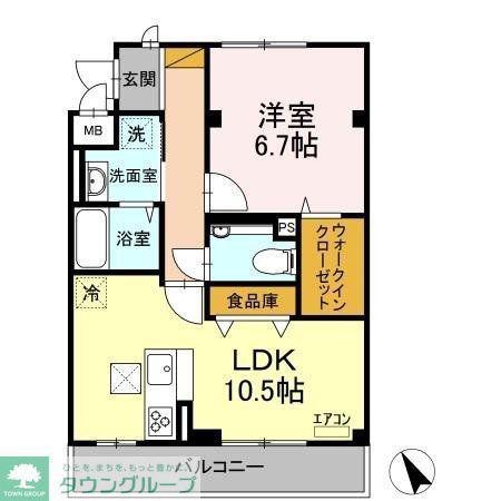 ロイヤルパレス市川(1LDK/3階)の間取り写真