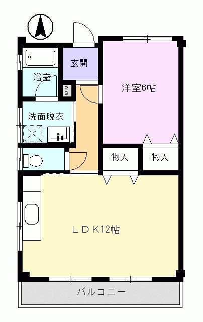 ソレイユ(1LDK/1階)の間取り写真