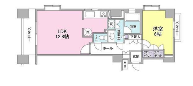 プロスペクト・グラーサ広尾(1LDK/2階)の間取り写真