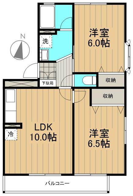 サンヴェール麻生(2LDK/3階)の間取り写真