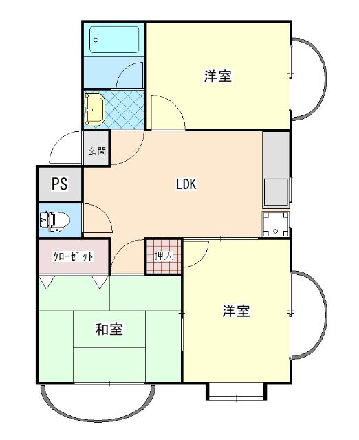 第一続木マンション(2DK/2階)の間取り写真
