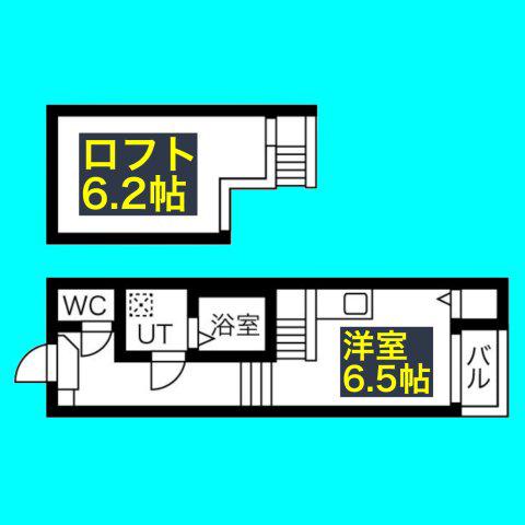グランツ六番町(1K/1階)の間取り写真