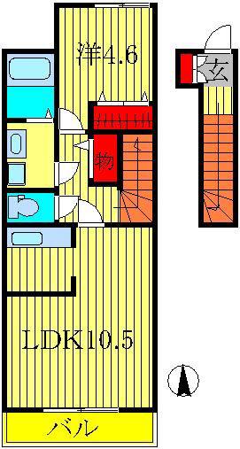 葉山レジデンスII(1LDK/2階)の間取り写真