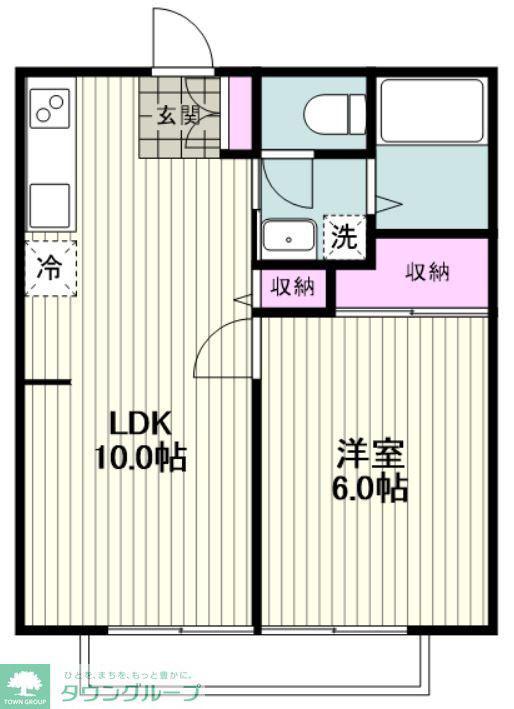 柴田ガーデンハイツG棟(1LDK/2階)の間取り写真