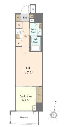 プレミアム三ノ輪(1LDK/6階)の間取り写真