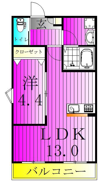 シエーナ北小金III(1LDK/1階)の間取り写真
