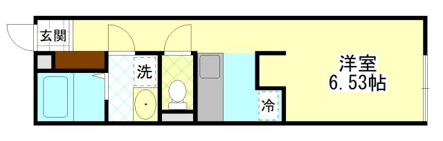 パーチェ井野南(ワンルーム/2階)の間取り写真