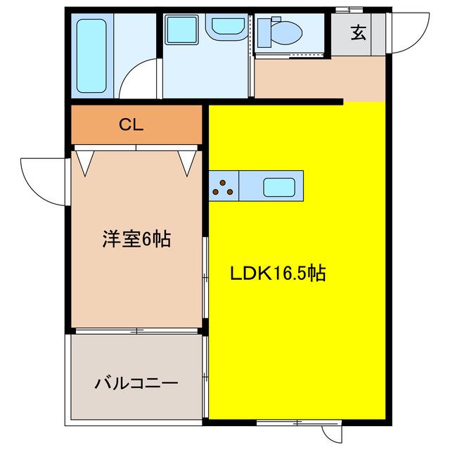 クルムズI(1LDK/1階)の間取り写真
