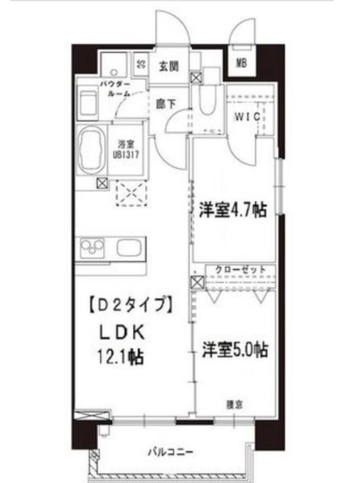 CASAS GARDEN(2LDK/2階)の間取り写真