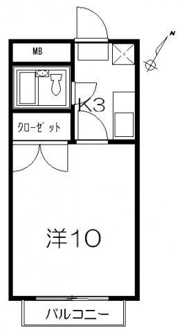 ラジュール(1K/1階)の間取り写真