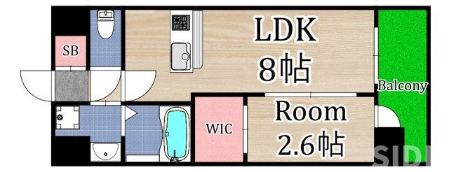 LUMINOUS放出(1LDK/7階)の間取り写真