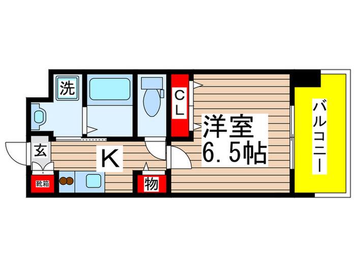 レジディア船橋Ⅱ(1K/3階)の間取り写真