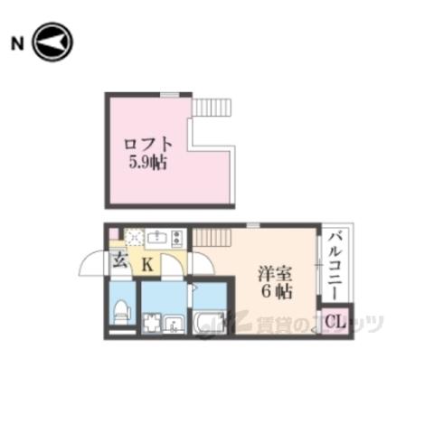 GRANDMAISONMATSUYOSH(1K/2階)の間取り写真