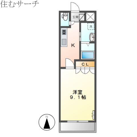 フォレスト・ヴィラI(1K/1階)の間取り写真