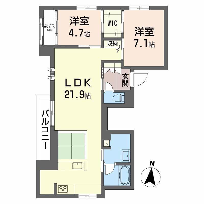 リオ・ブランコ(2LDK/2階)の間取り写真