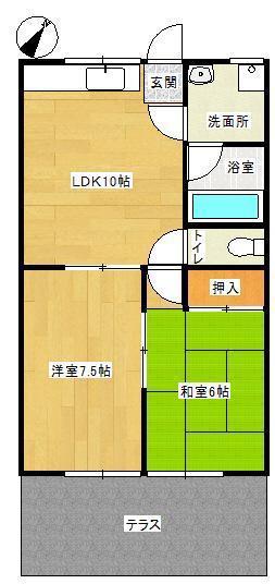 ヴィラージュ・ハヤシ(2LDK/1階)の間取り写真