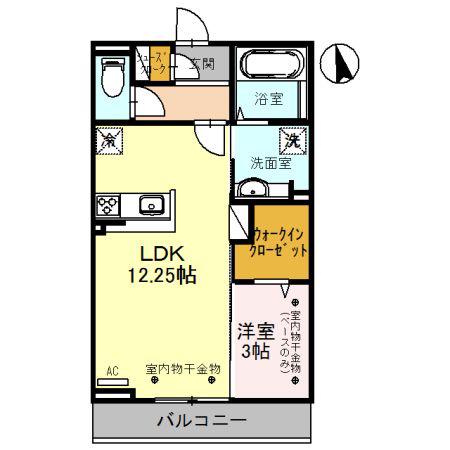 リビックルーム神宮寺(1LDK/3階)の間取り写真