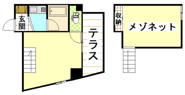 ベルジュネス(2K/5階)の間取り写真