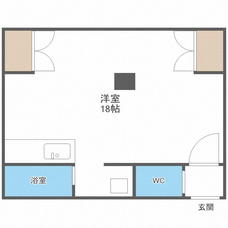 グッドフィールド美園I(1K/2階)の間取り写真