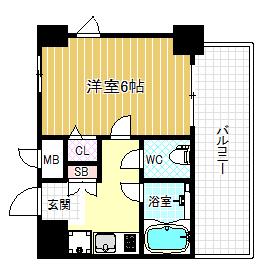 エステムコート梅田北(1K/3階)の間取り写真