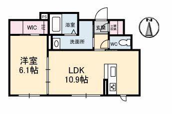 メルベーユ モモ(1LDK/1階)の間取り写真